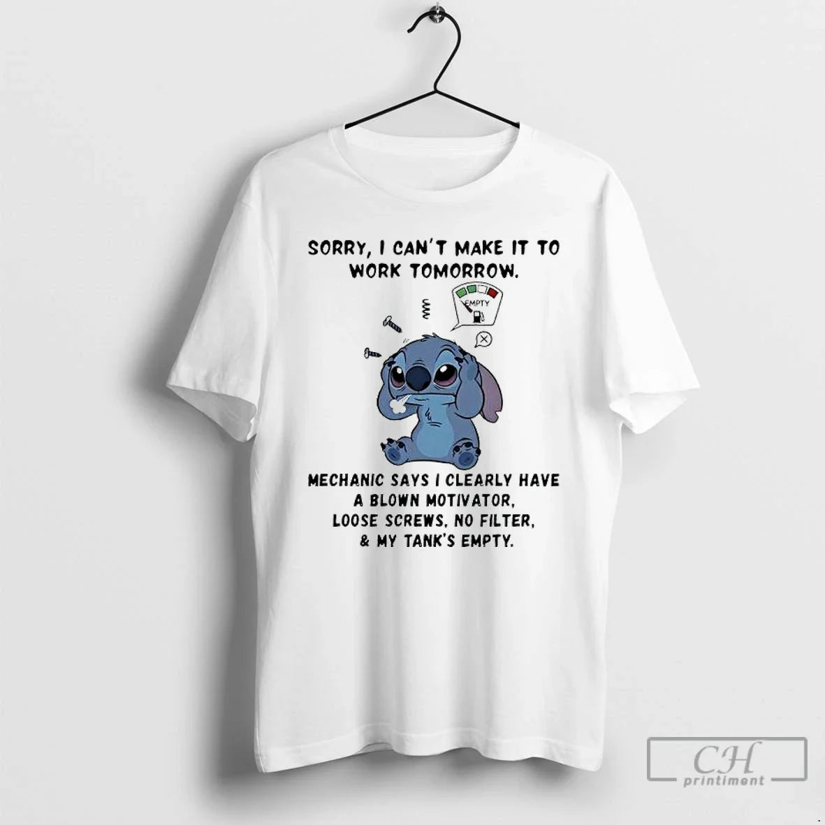 Premium Stitch Sorry I Cant Make It To Work Tomorrow Empty X Mechanic