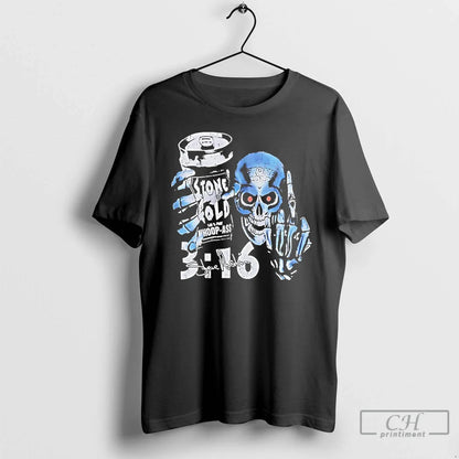 Premium Stone Cold Skeleton Middle Finger Whoop Ass TShirt Modern