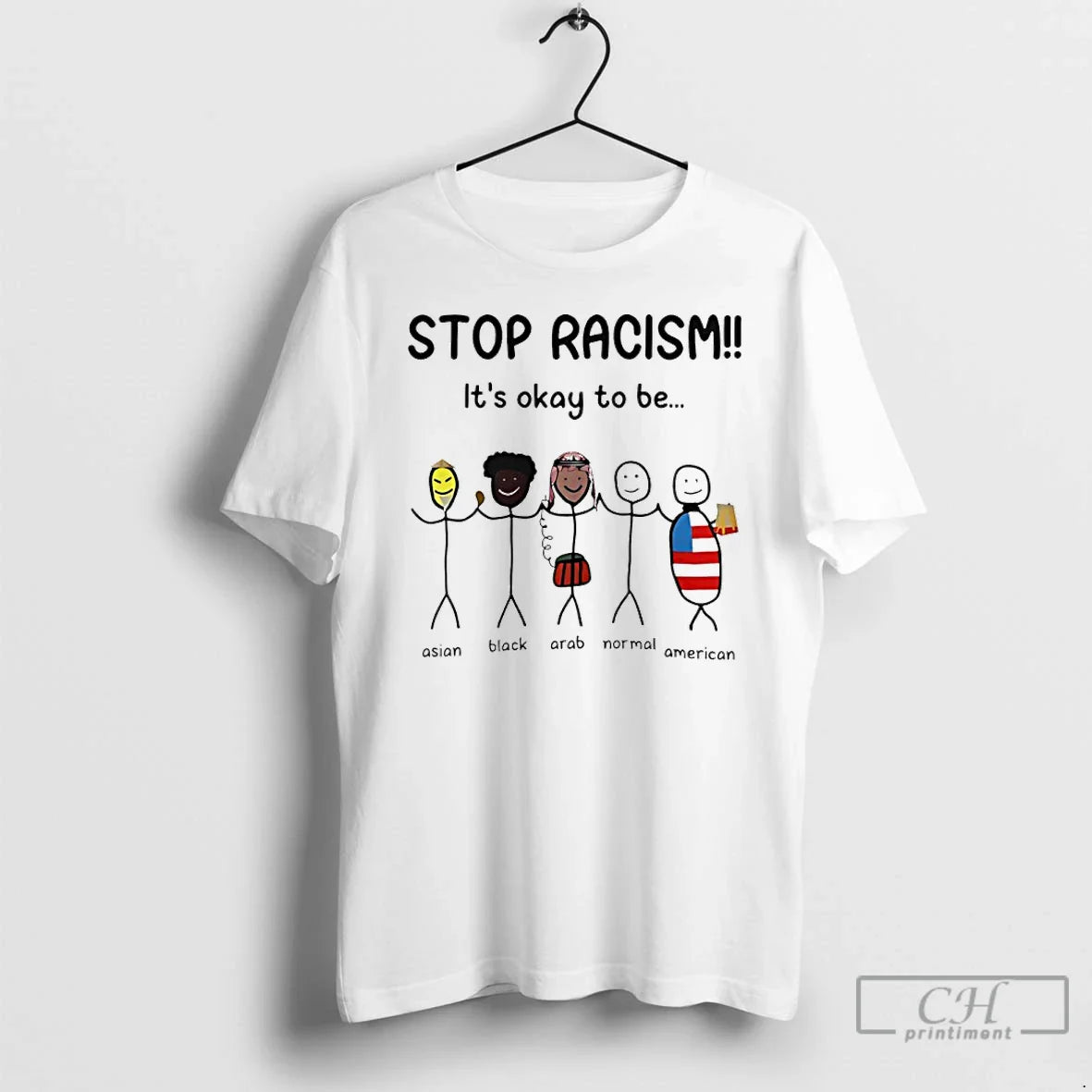 Stop Racism Its Okay To Be Asian Black Arab Normal American Meme