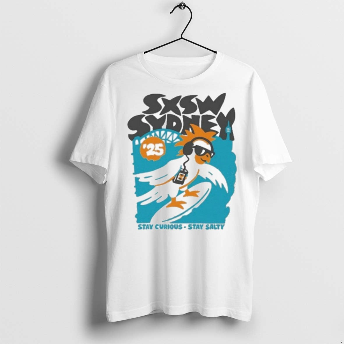 Premium Sxsw Sydney Stay Curious Stay Salty 2025 T Shirts Tee Classic