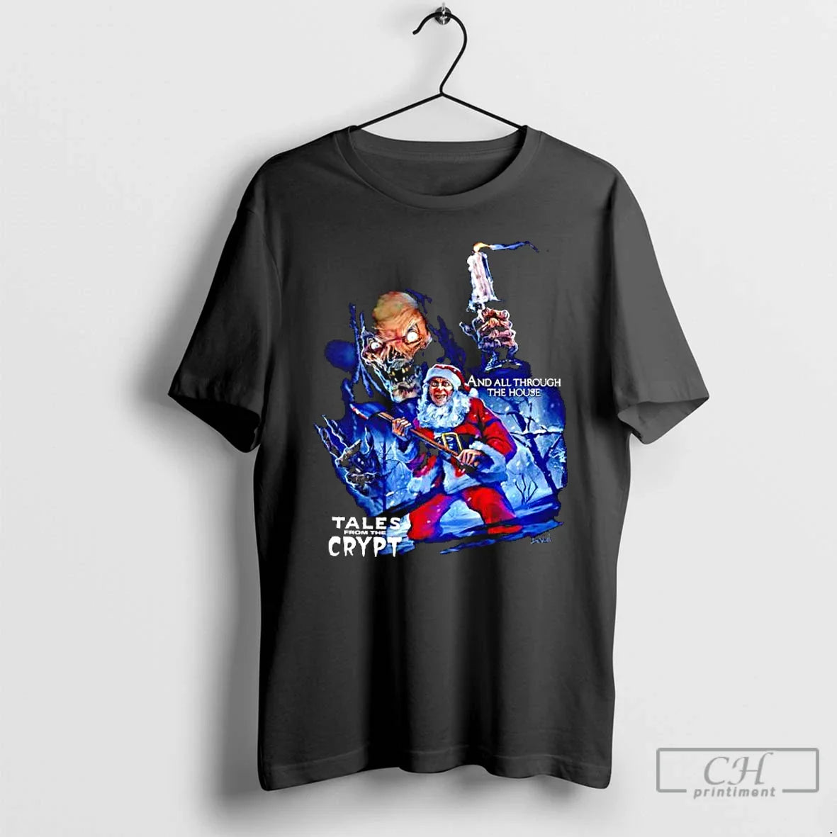 Premium Tales From Crypt All Through House Santa Claus TShirt Retro