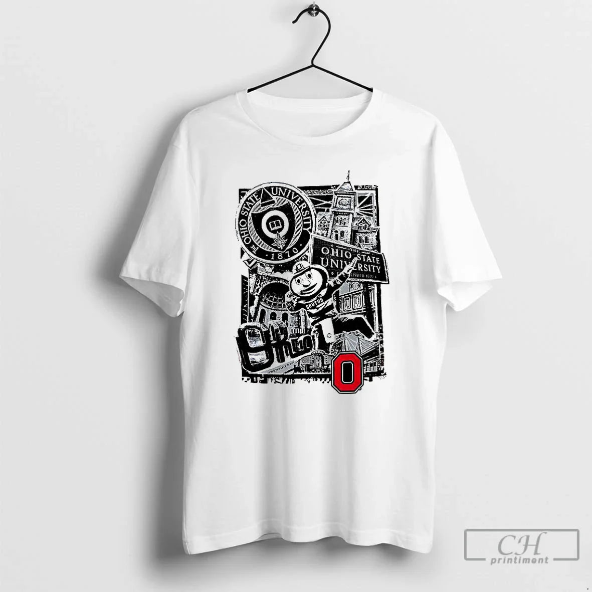 Premium Ohio State University Buckeyes Landmark Collage Long Sleeve