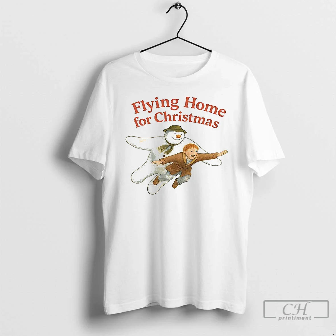 Premium Snowman Flying Home Shirt Retro Merch
