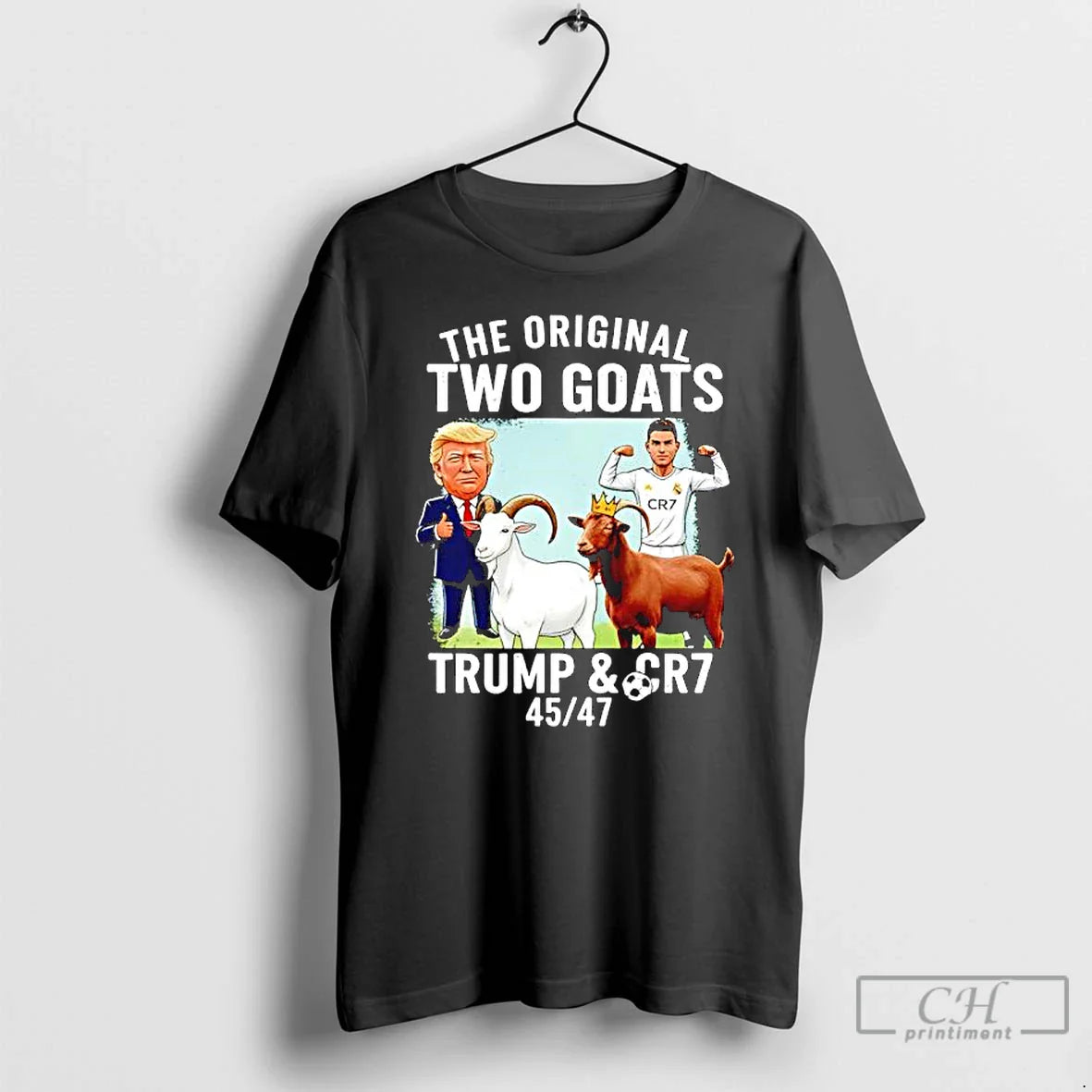 Premium Two Goats Trump Ronaldo Cr7 45 47 Hoodie Trendy Art