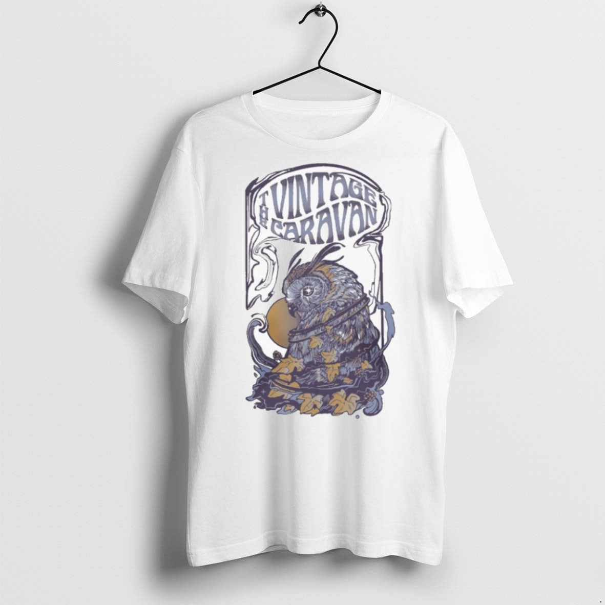 Premium Caravan Owl T Shirts TShirt Authentic Look