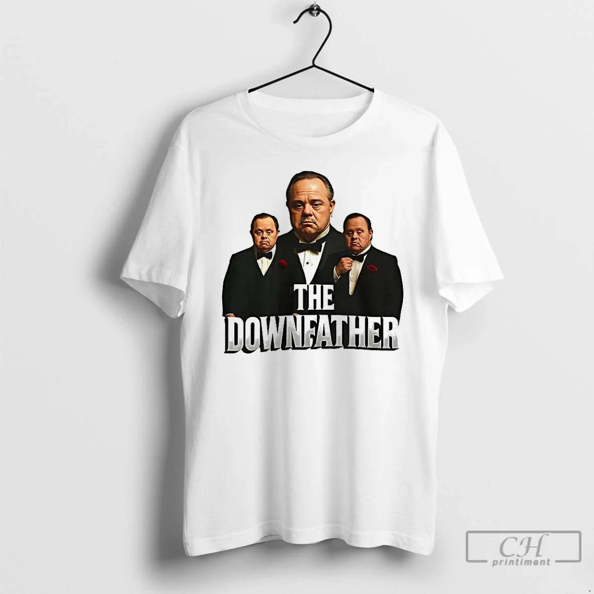 Premium Downfather Godfather Down Syndrome Parody T Shirts Tee Retro