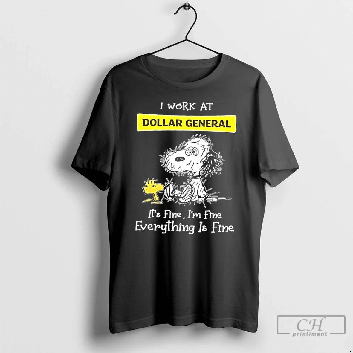 Premium Tired Snoopy I Work Dollar General Its Fine Im Fine