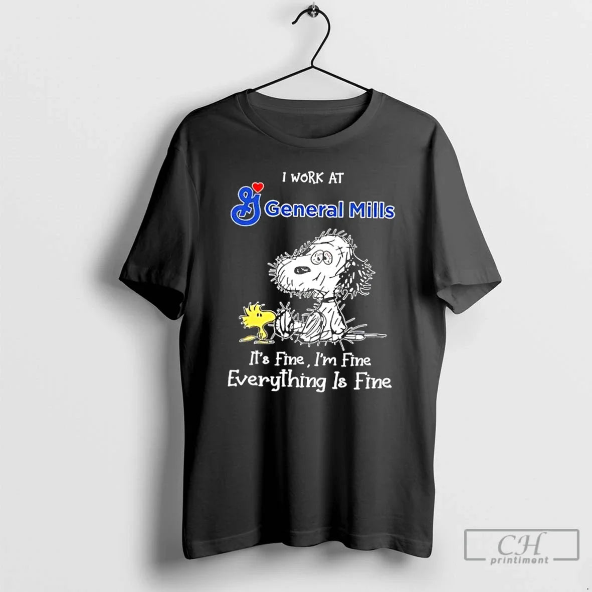 Premium Tired Snoopy I Work General Mills Its Fine Im Fine Everything