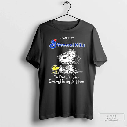 Premium Tired Snoopy I Work General Mills Its Fine Im Fine Everything