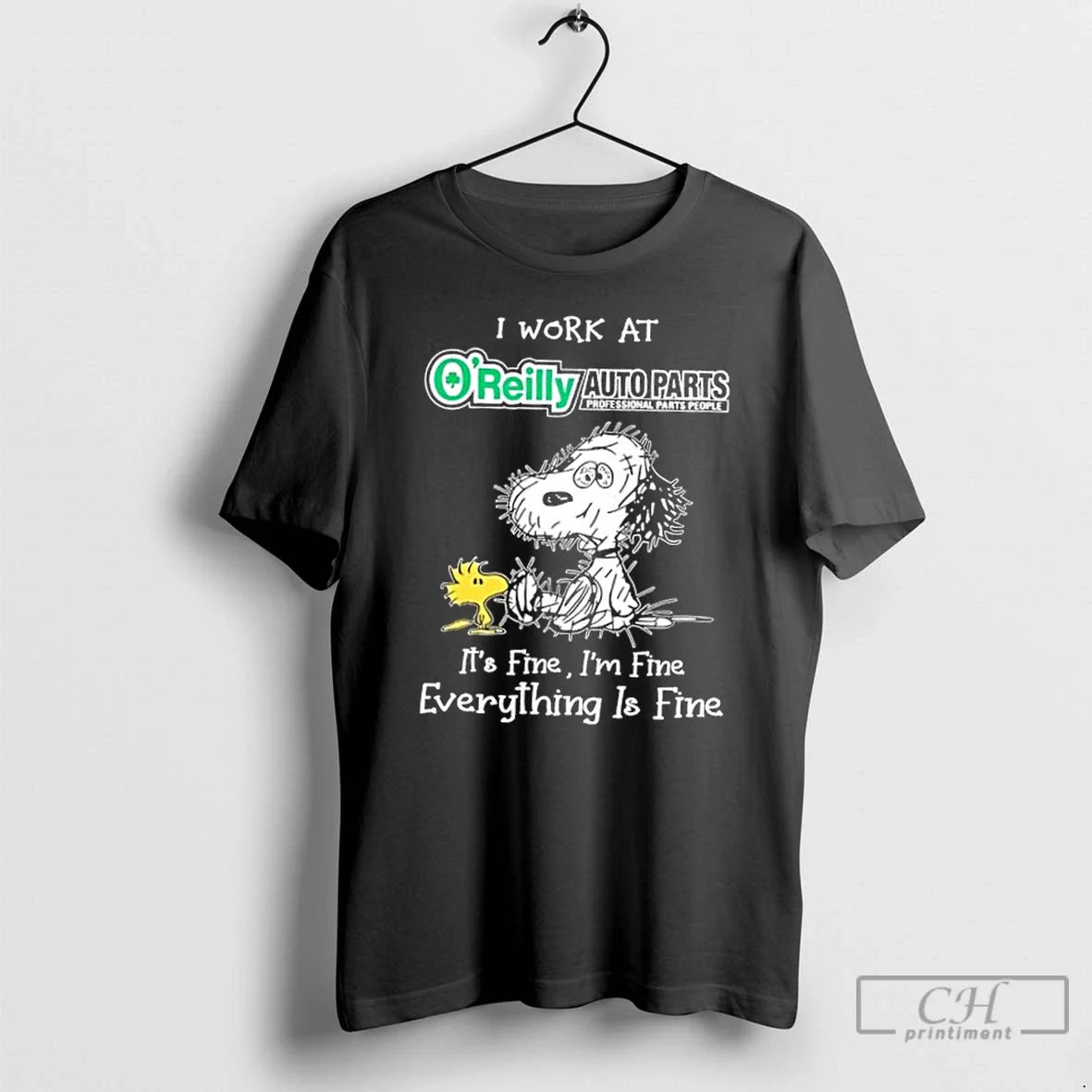 Premium Tired Snoopy I Work Oreilly Auto Parts Its Fine Im Fine
