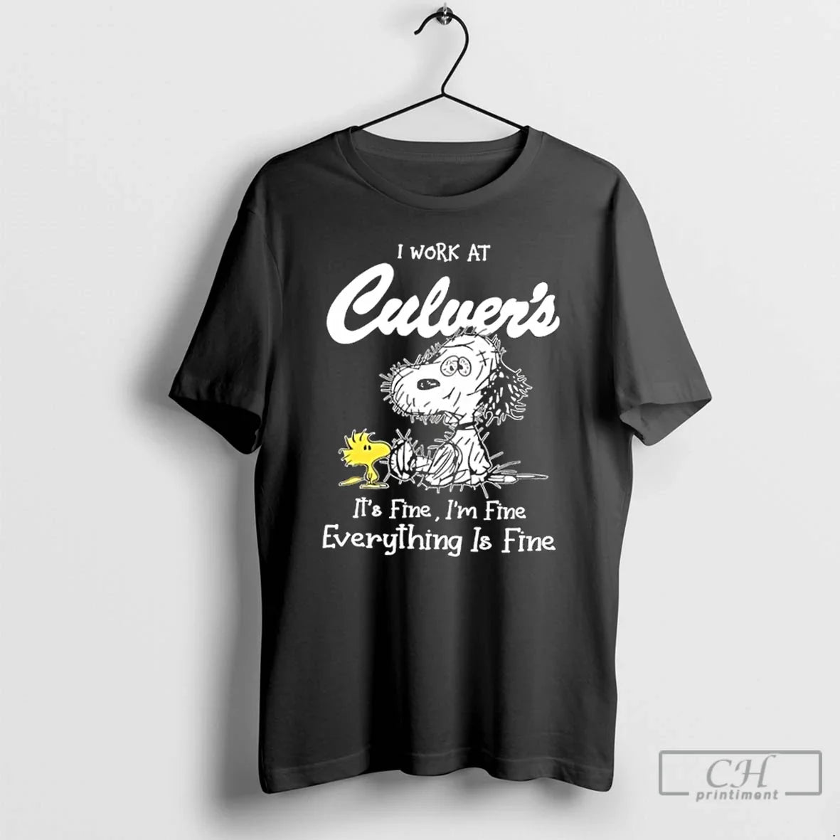Premium Tired Snoopy And Woodstock I Work Culvers Its Fine Im Fine