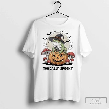 Premium Toadally Spooky Halloween Frog Pumpkin Bats Ladies TShirt