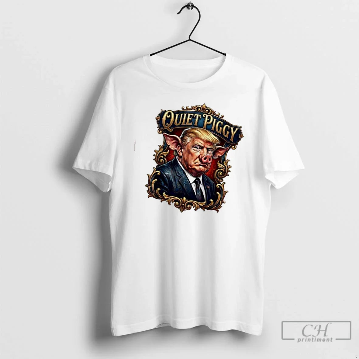 Premium Trump Quiet Piggy Political Meme Tee Premium Fashion