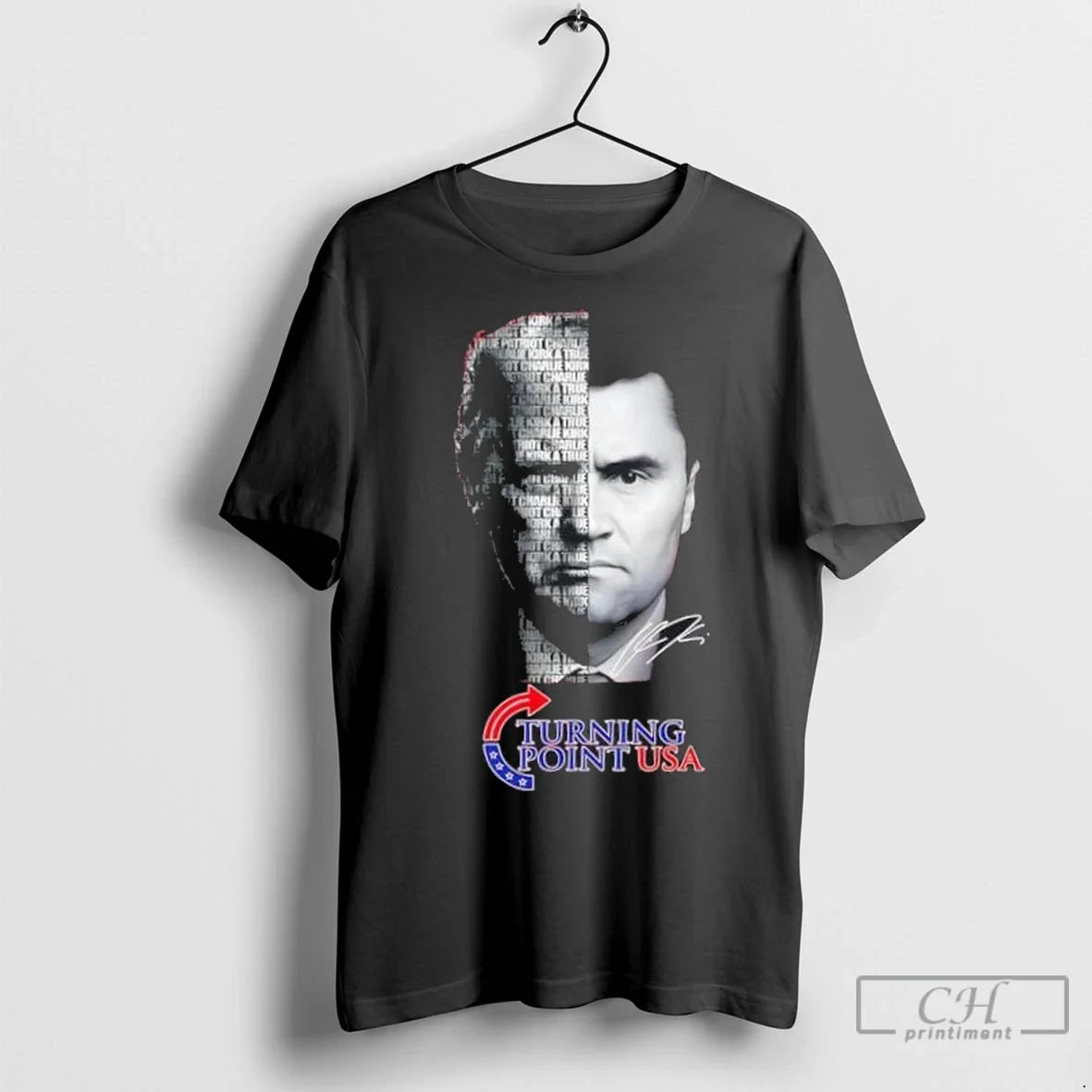 Premium Trump X Charlie Kirk Turning Point Usa Signature TShirt