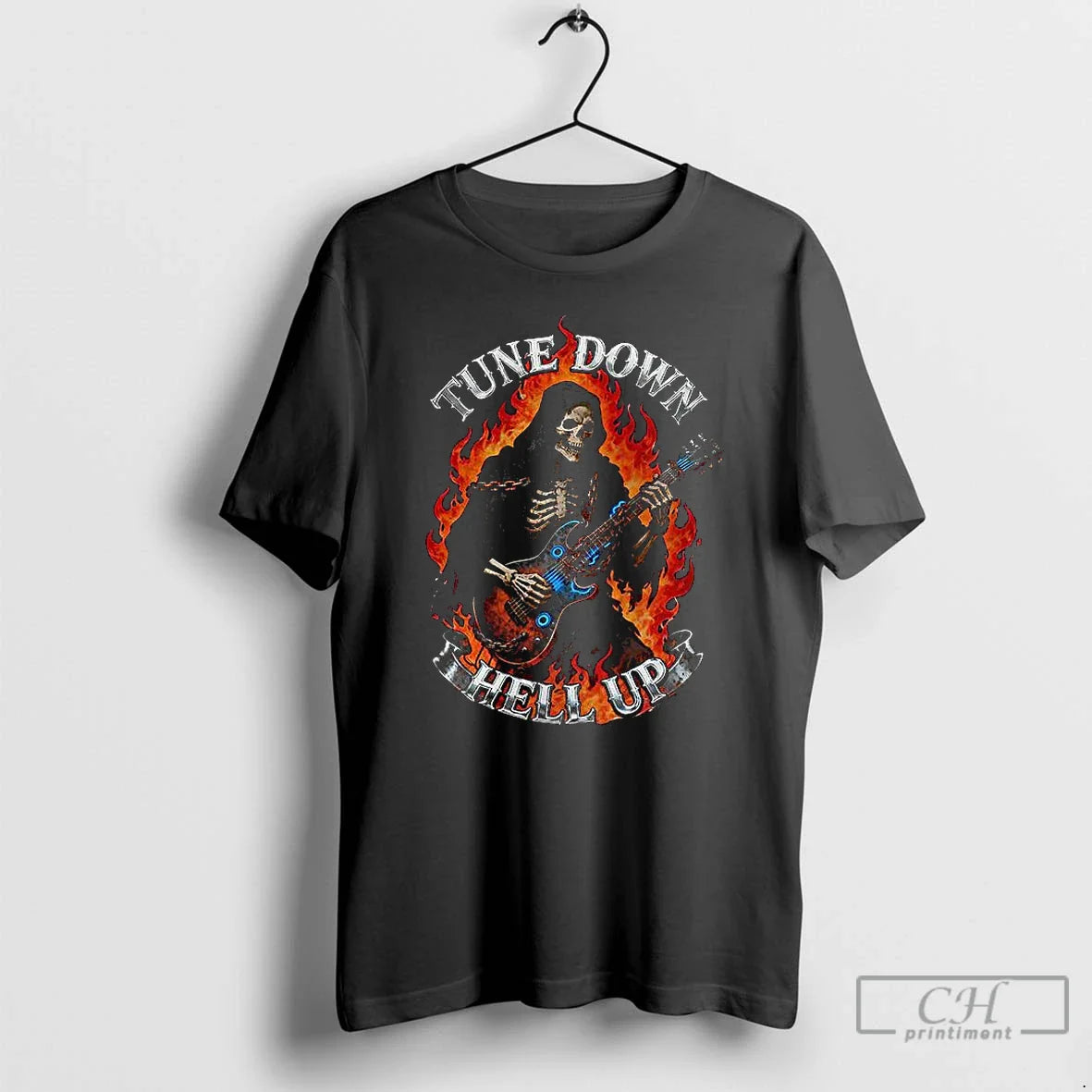 Premium Tune Down Hell Up Skeleton T Shirts Long Sleeve Unique Outfit