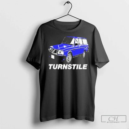 Premium Turnstile 2025 Tour Blue Car Never Enough Sweatshirt Retro