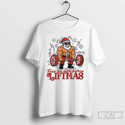 Premium Twas Night Before Liftmas Tee Retro Look