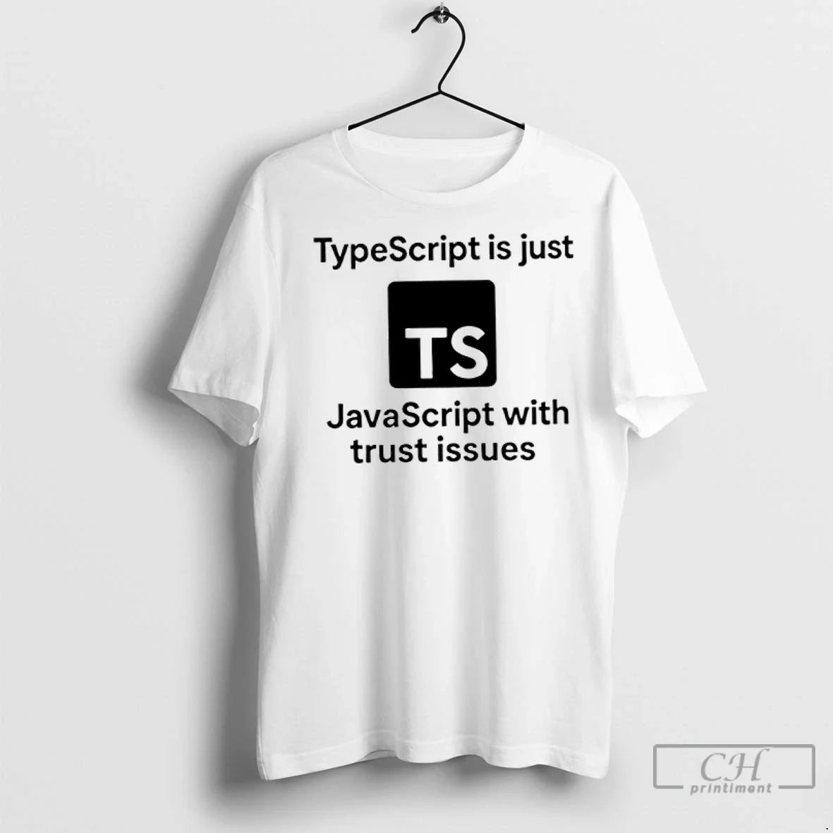 Premium Typescript Is Just Javascript Trust Issues Logo Tee Retro