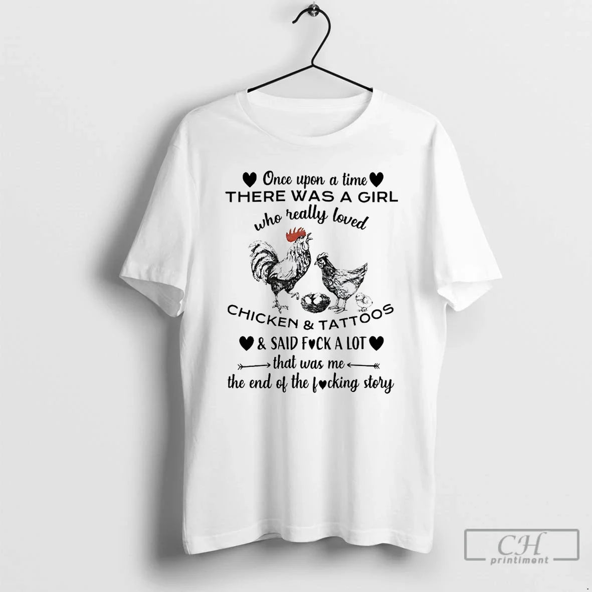 Premium Veteran Once Upon Time There Was Chicken And Tattoos T Shirts