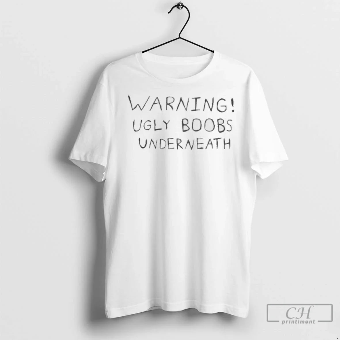 Premium Warning Ugly Boobs Underneath Ladies Sweatshirt Trendy Style