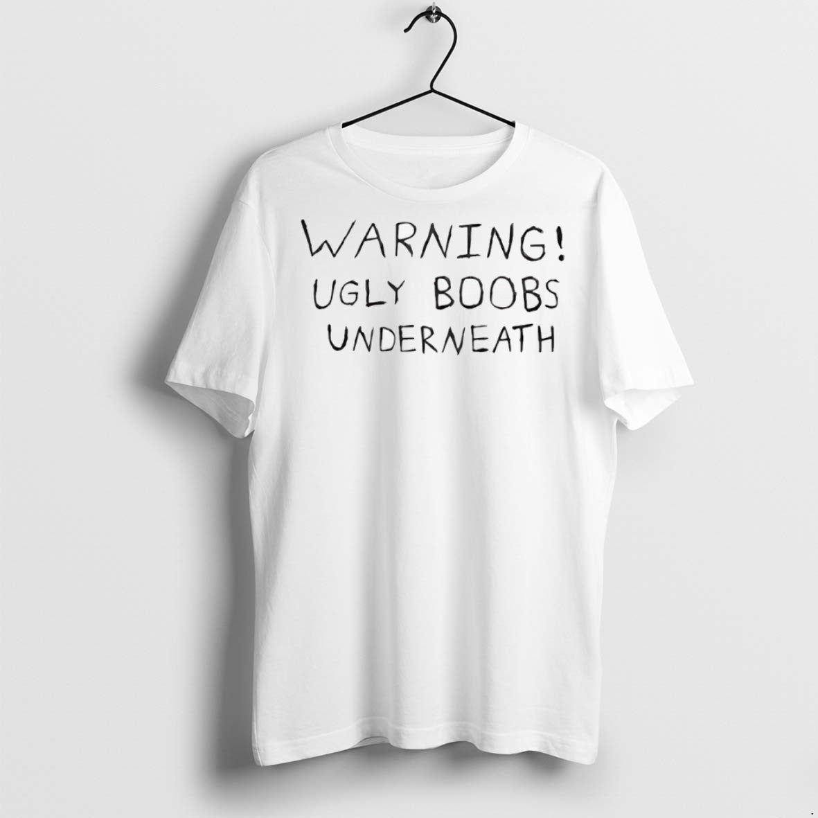 Premium Warning Ugly Boobs Underneath T Shirts Hoodie Unique Apparel