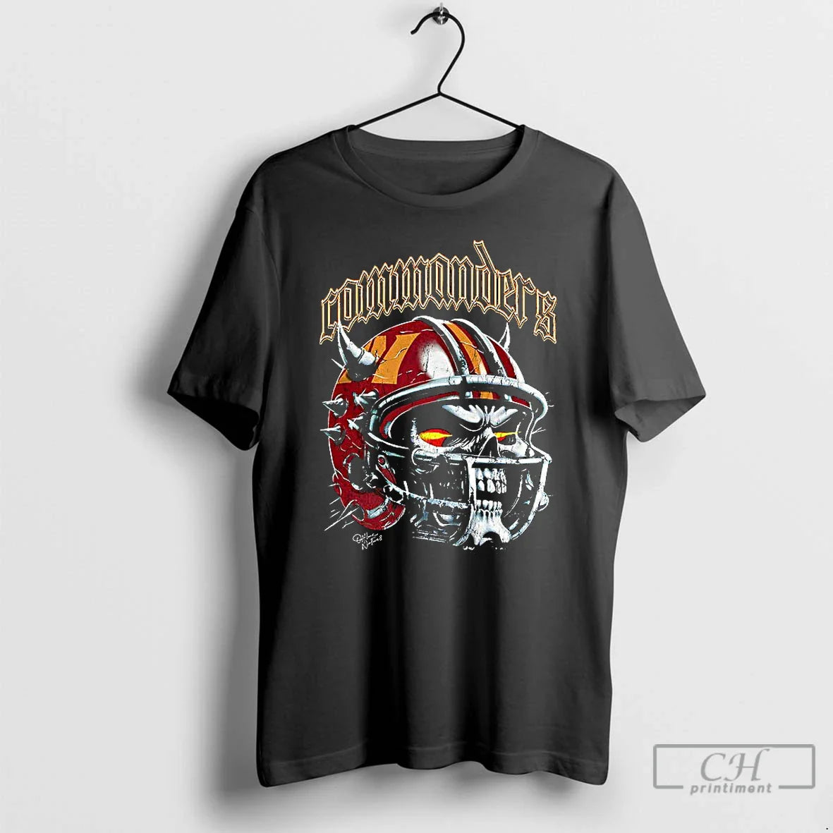 Premium Washington Commanders Football Skull Helmet Halloween T