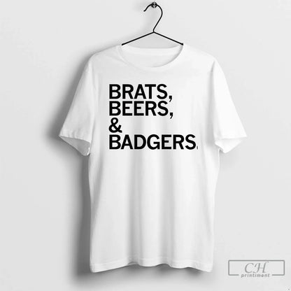 Premium Wisconsin Brats Beers And Badgers Long Sleeve Modern Design
