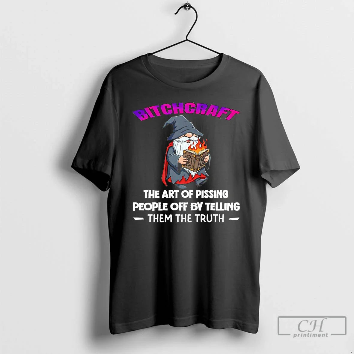 Premium Wizard Bitchcraft Art Pissing People Off Telling T Shirts