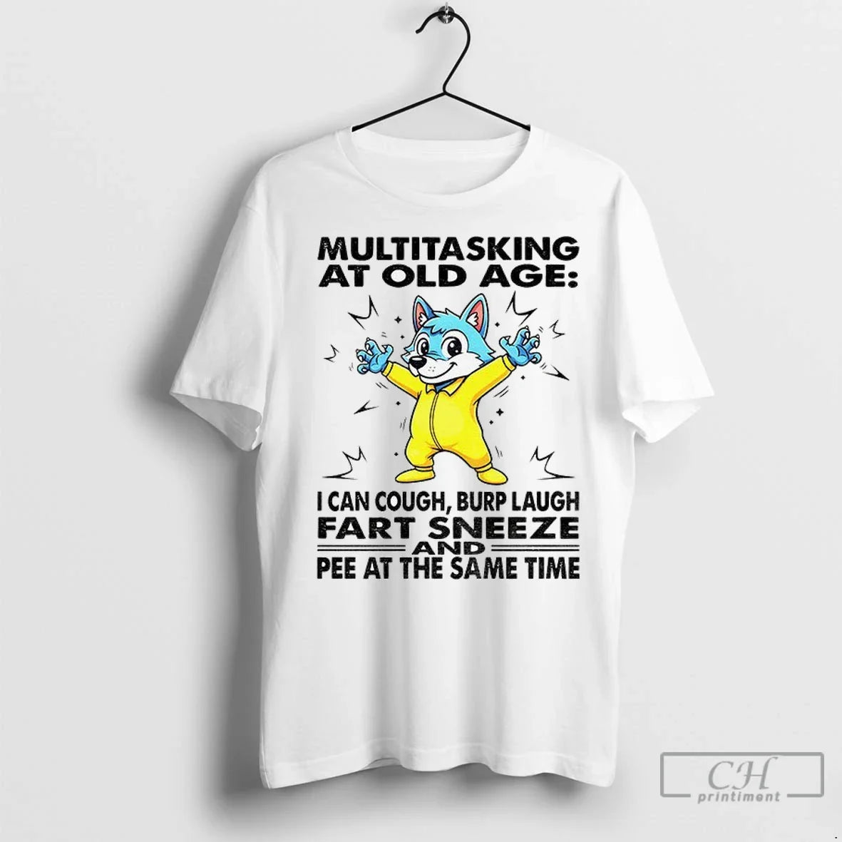 Premium Wolf Multitasking Old Age I Can Cough Burp Laugh Fart Sneeze