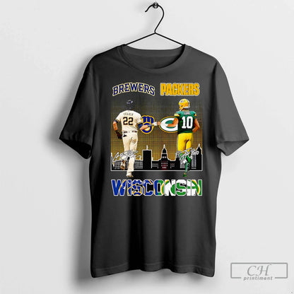Premium Yelich And Love Wisconsin Skyline TShirt Authentic Gift