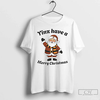 Premium Yinz Have Merry Santa Pittsburgh Holiday Hoodie Retro Design