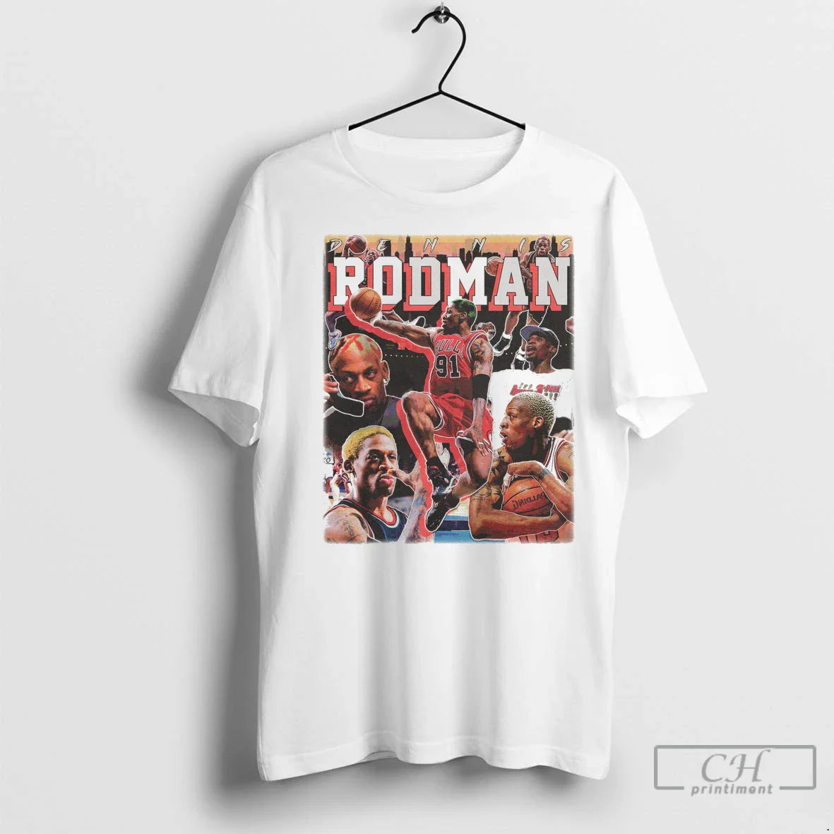 Premium Dennis Rodman Bulls Te Shirt Modern Fashion