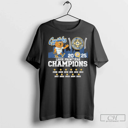 Quebec Capitales Baseball 2025 Ligue Frontiere Champions T Shirts