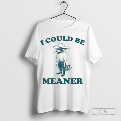 Raccoon I Could Be Meaner Tee Designer Style