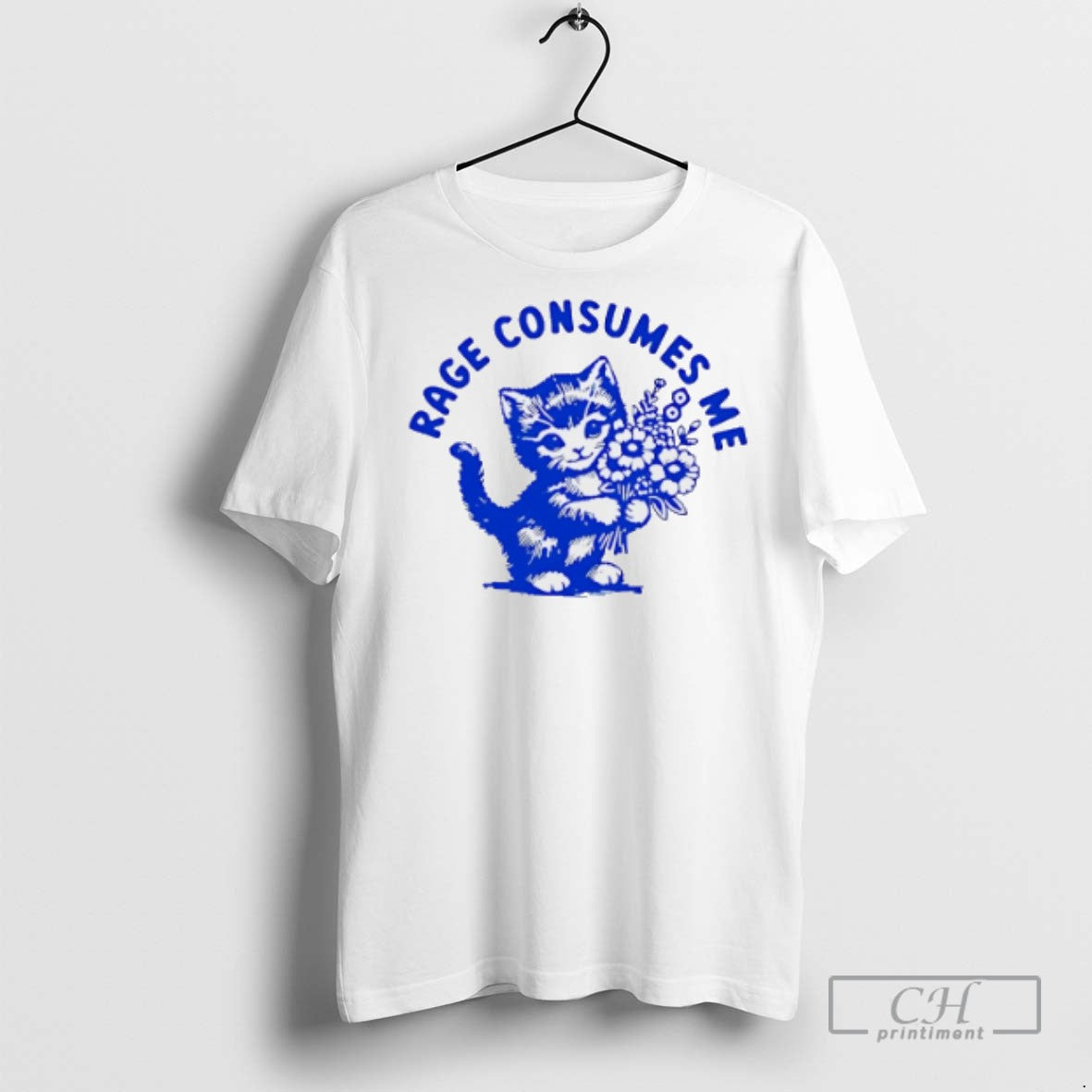 Rage Consumes Me Cat T Shirts Long Sleeve Authentic Apparel
