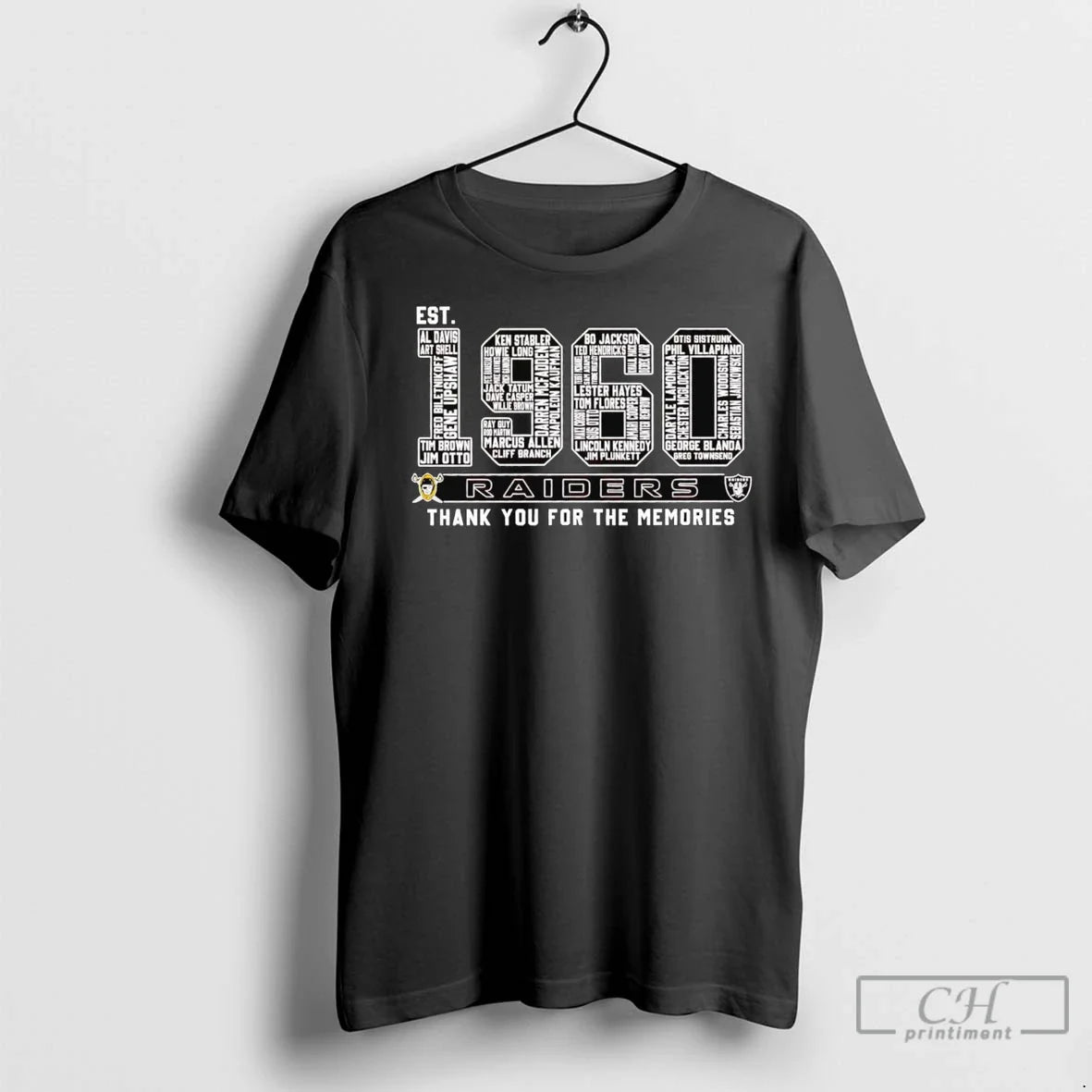 Raiders Est 1960 Players Names Thank You Memories T Shirts Sweatshirt