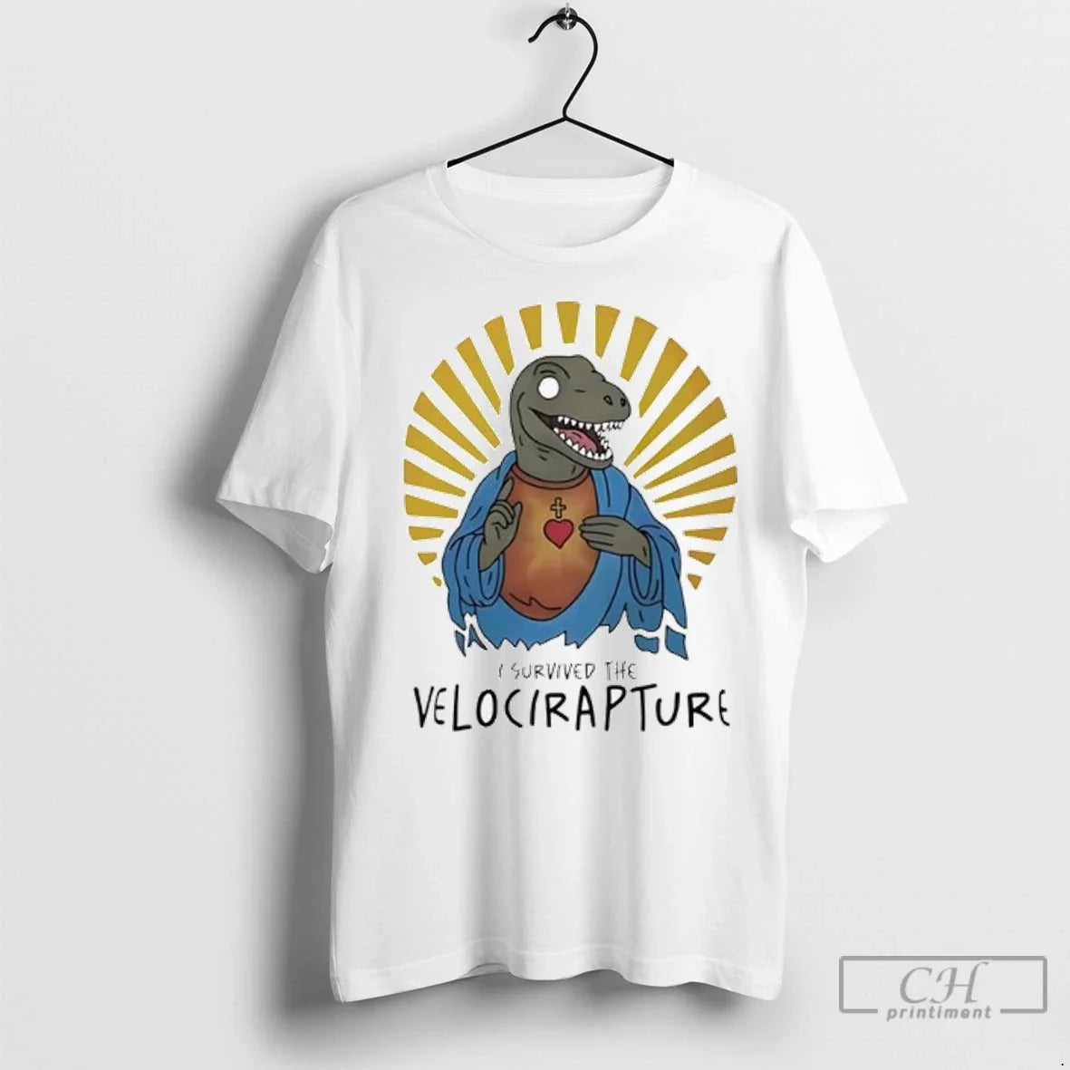 Raptor Jesus I Survived Velocirapture Ladies TShirt Classic Fashion