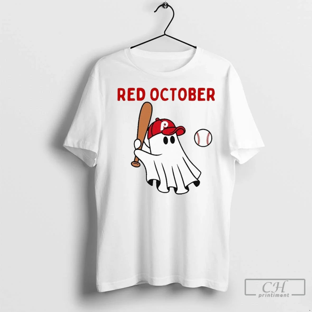 Red October Halloween Philadelphia Baseball Ghost T Shirts Sweatshirt