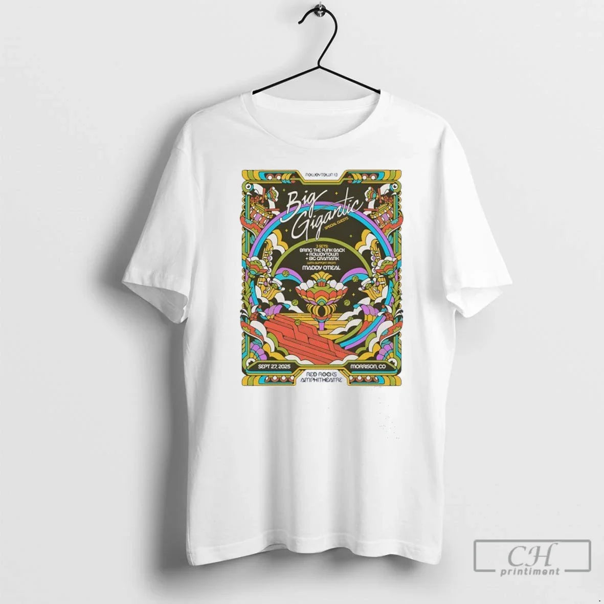 Red Rocks 2025 Big Gigantic T Shirts Tee Authentic Outfit