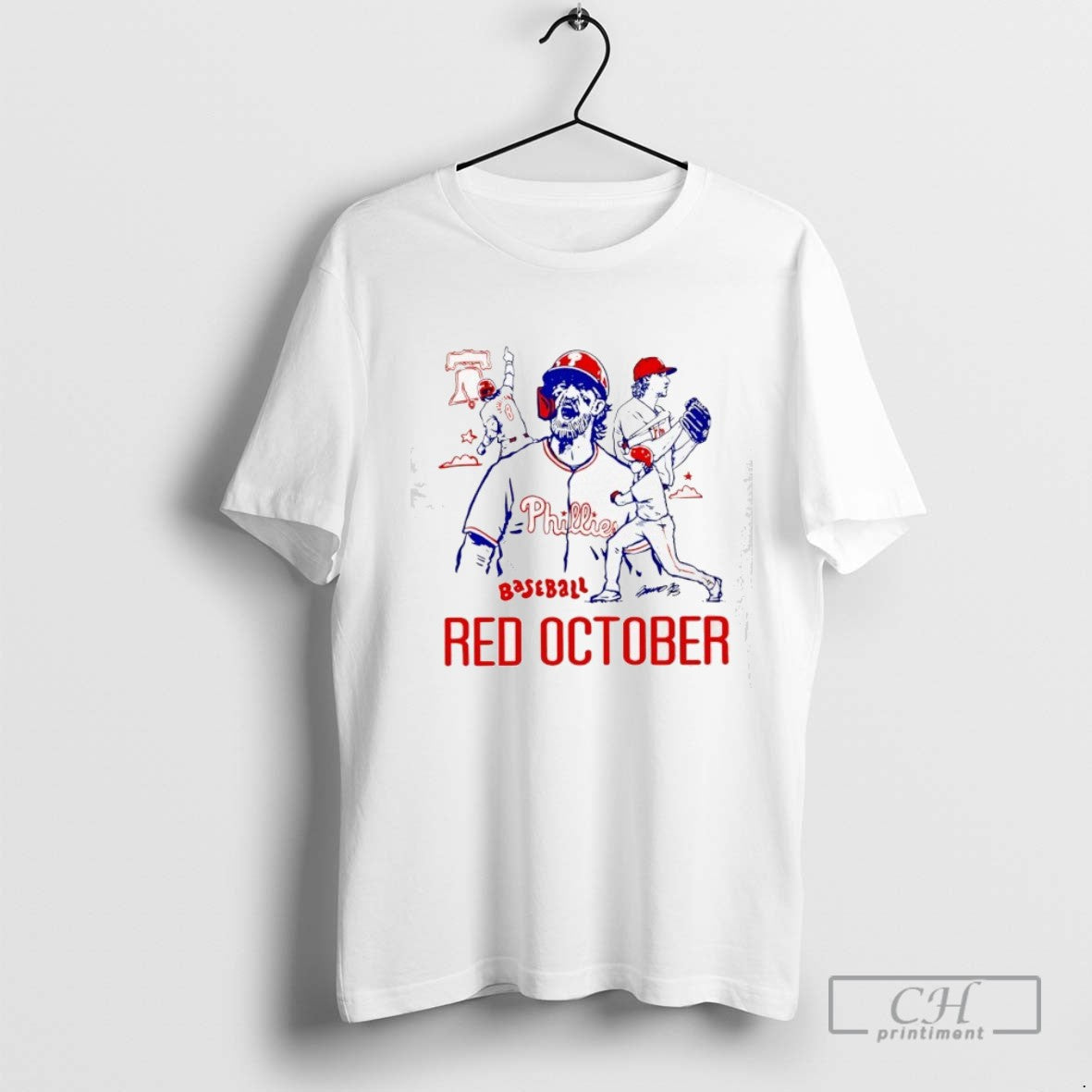 Red October Philadelphia Phillies Player Tee Retro Look