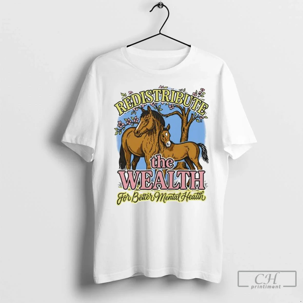 Redistribute Wealth Better Mental Health Ladies Tee Unique Apparel