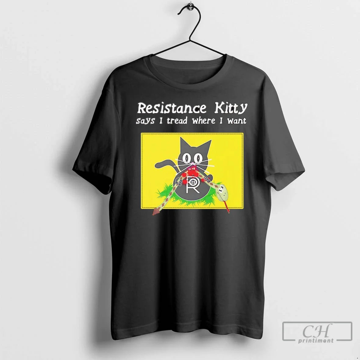 Resistance Kitty Says I Tread Where I Want T Shirts Tee Vintage Gift