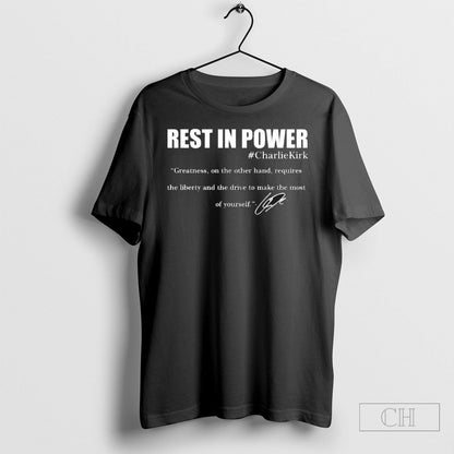 Rest Power Charlie Kirk Greatness Signature Tank Top Vintage Style
