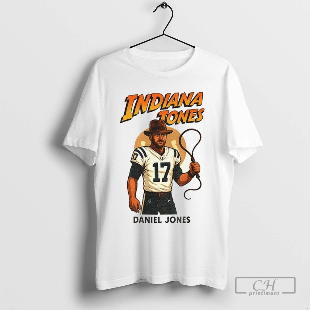 Daniel Jones Indiana Jones Colts Parody Shirt Retro Look
