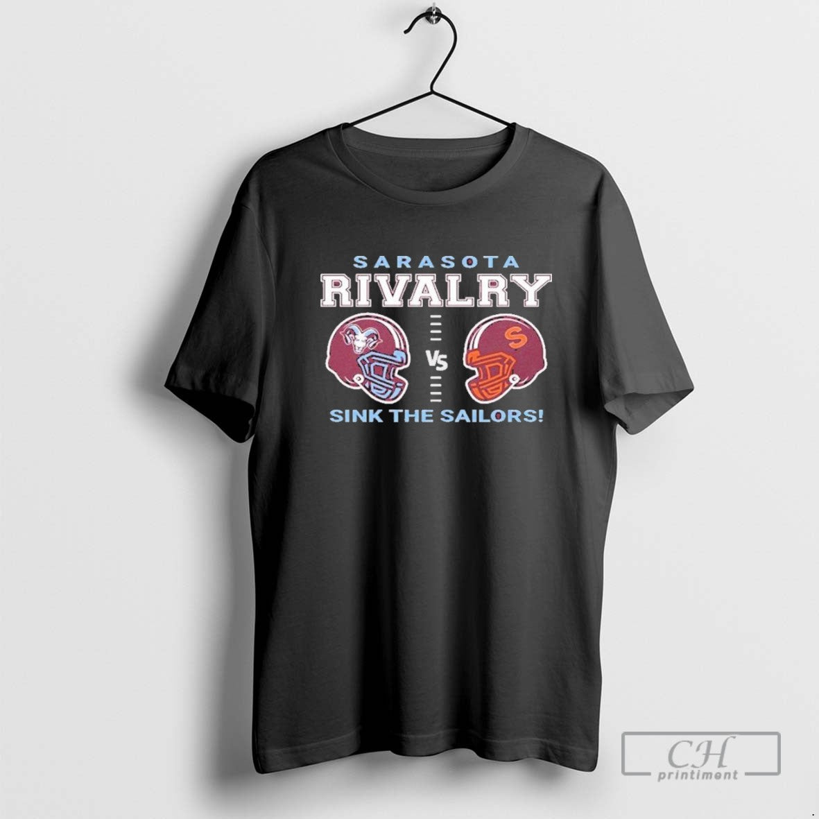 Rivalry Football 2025 Riverview Rams Vs Sarasota Sailors Helme Tee