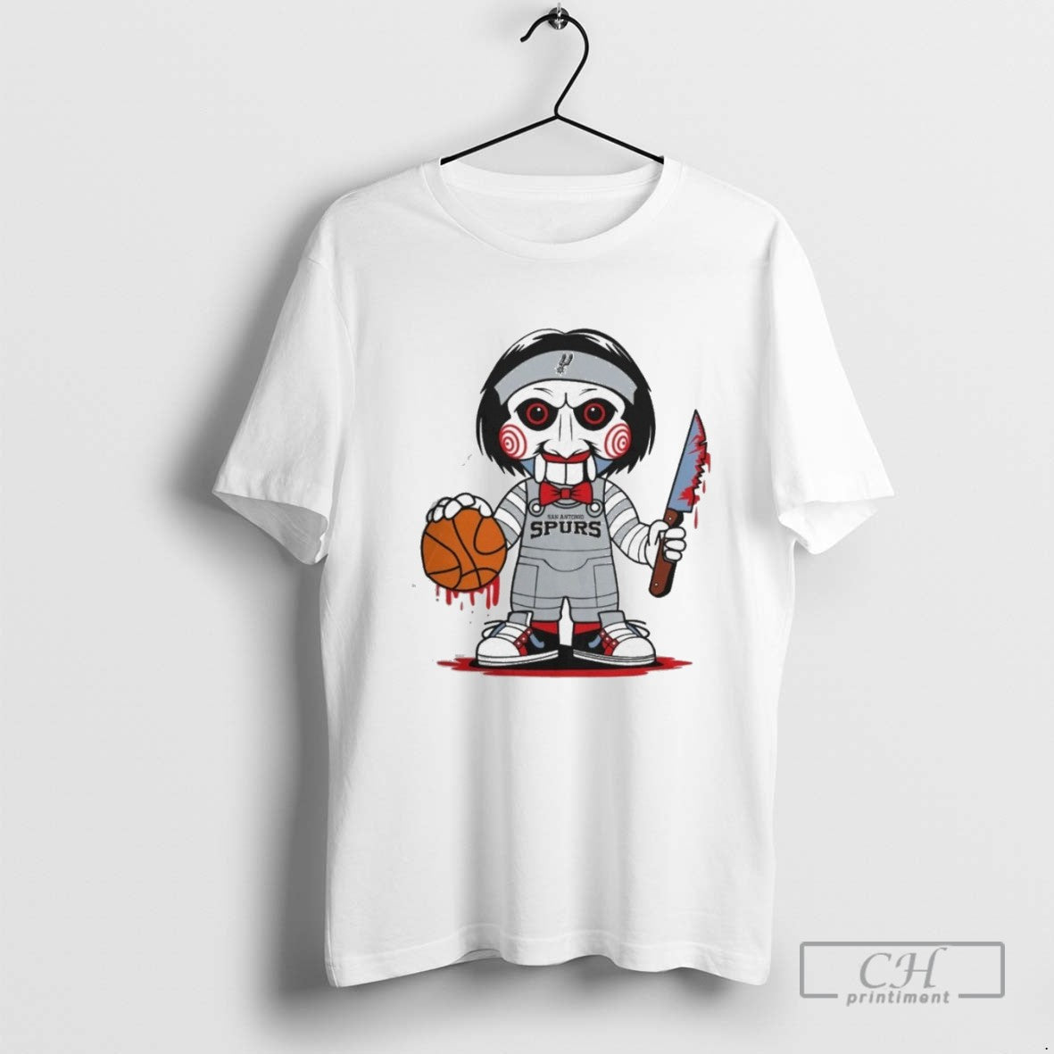 San Antonio Spurs Halloween Jigsaw Saw Horror Basketball Shirt