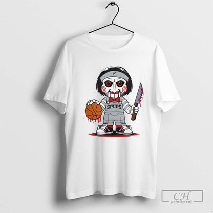 San Antonio Spurs Halloween Jigsaw Saw Horror Basketball Shirt