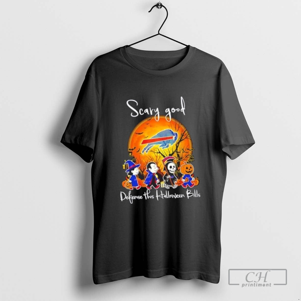 Scary Good Defense This Halloween Buffalo Bills Football TShirt Retro