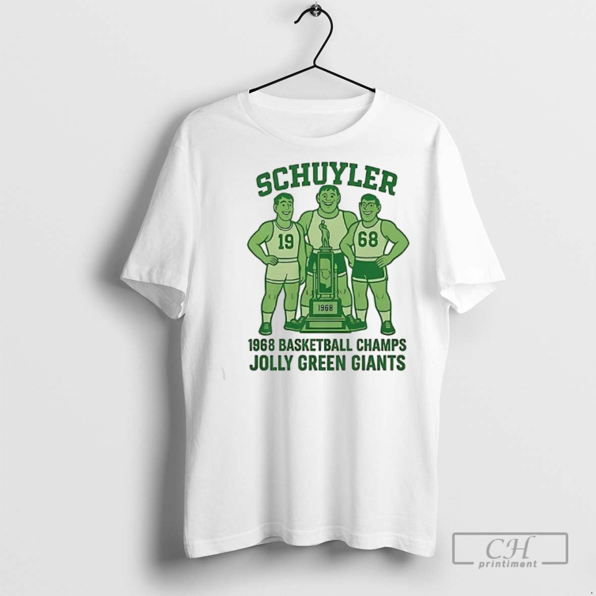 Schuyler 1968 Basketball Champs Jolly Green Giants T Shirts Tank Top