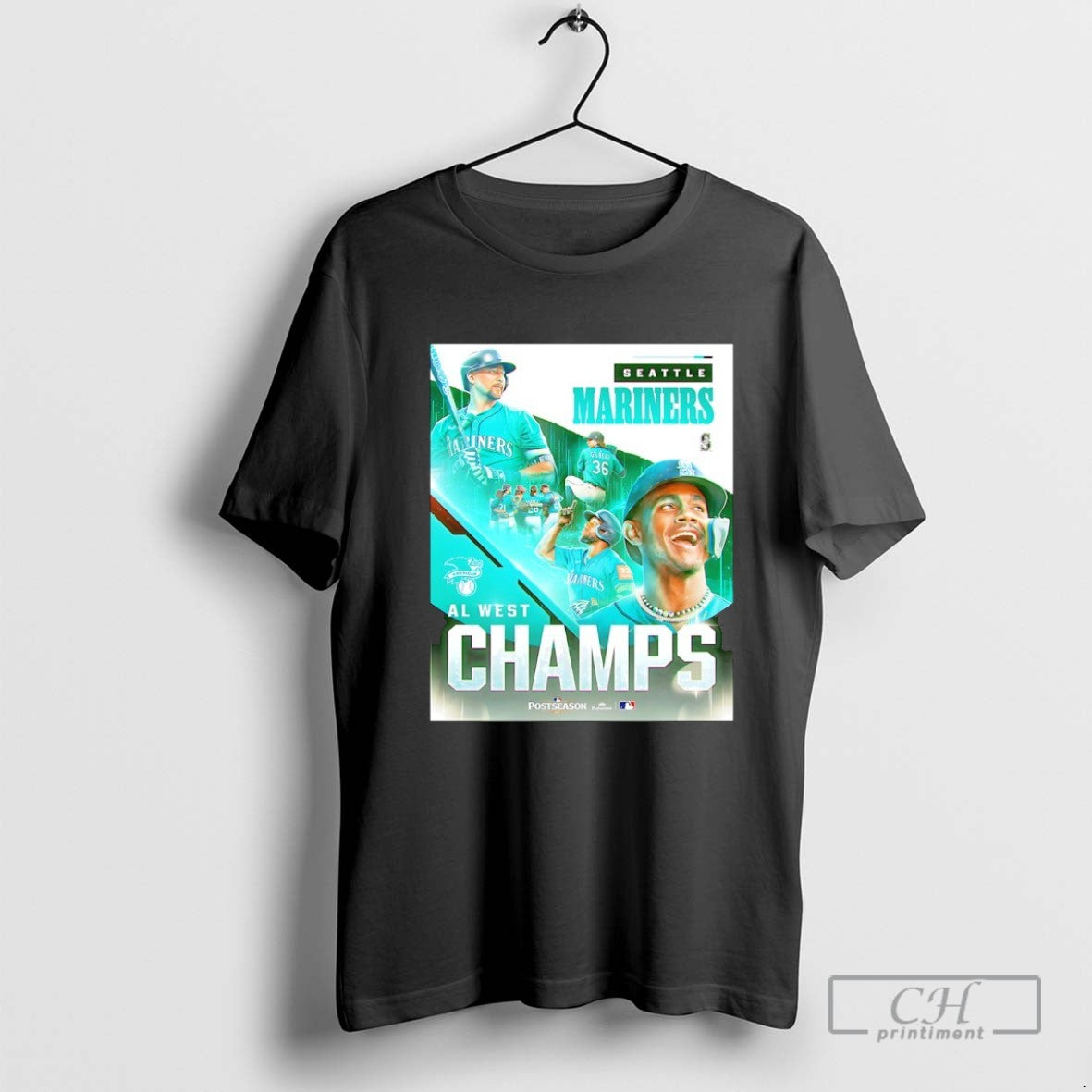 Seattle Mariners 2025 Al West Champions Tee Premium Collection